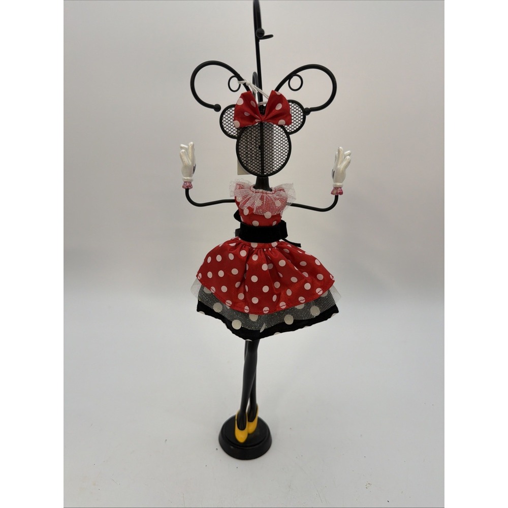 Disney Parks Minnie Mouse Polka Dots Dress Jewelry Metal Holder Stand